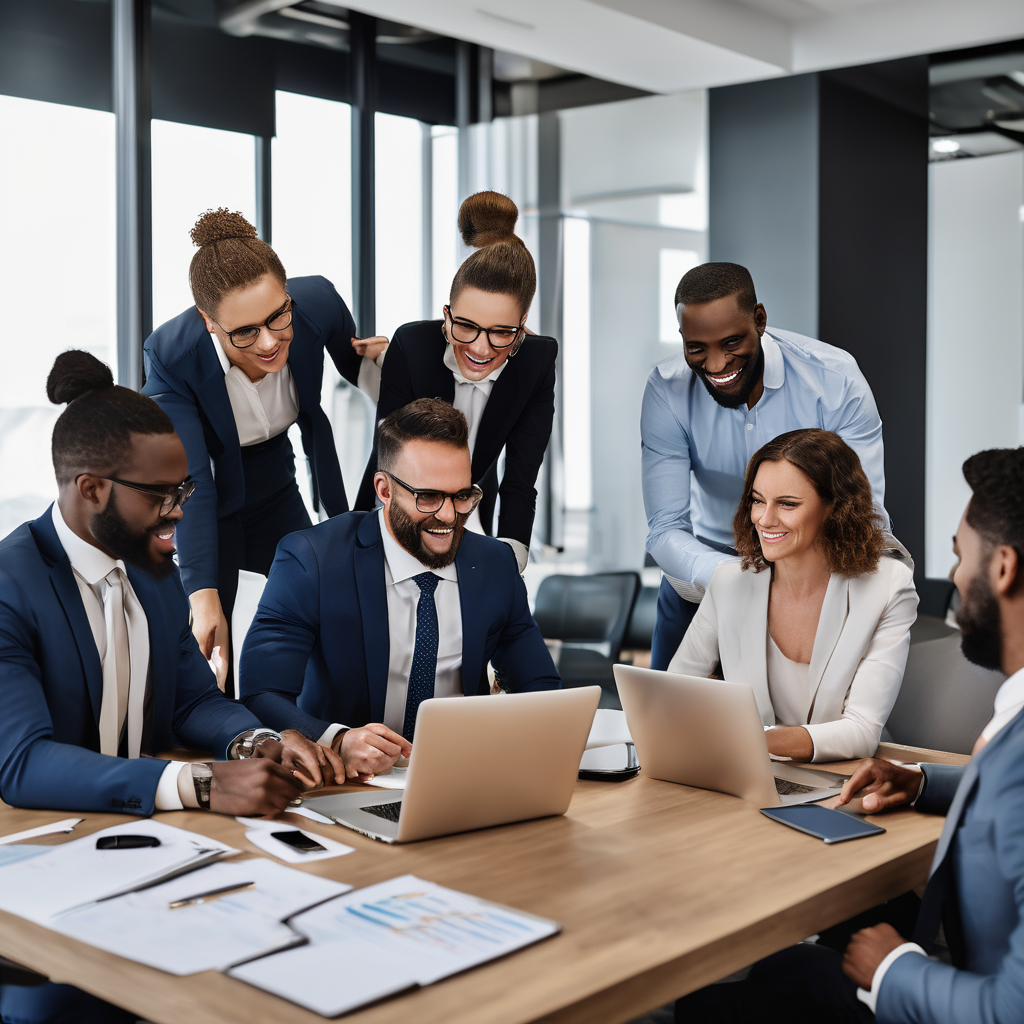 Internet marketing agency professional team collaborating on digital marketing project